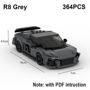 RS6 Avant R8 GT3 RS7 Speed Sports Car Building Blocks Toy