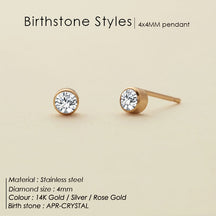 Stainless Steel Birthstone Earrings