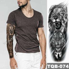 Lions in Gray and Shaded Black Tattoos