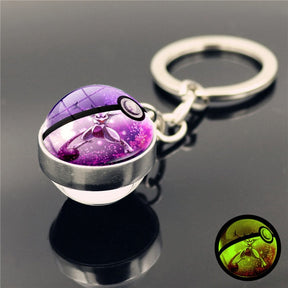 Glass Ball Pendant Cartoon Keychain