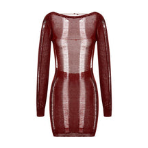 See-Through O-neck Long Sleeve Dress