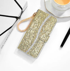 Glitter Anti-fall Wallet Case For iPhones