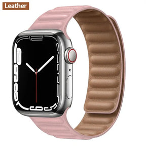 Leather Link Magnetic Loop Bracelet iWatch Series