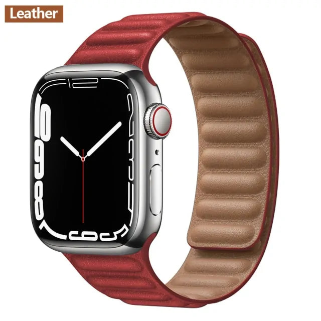 Leather Link Magnetic Loop Bracelet iWatch Series