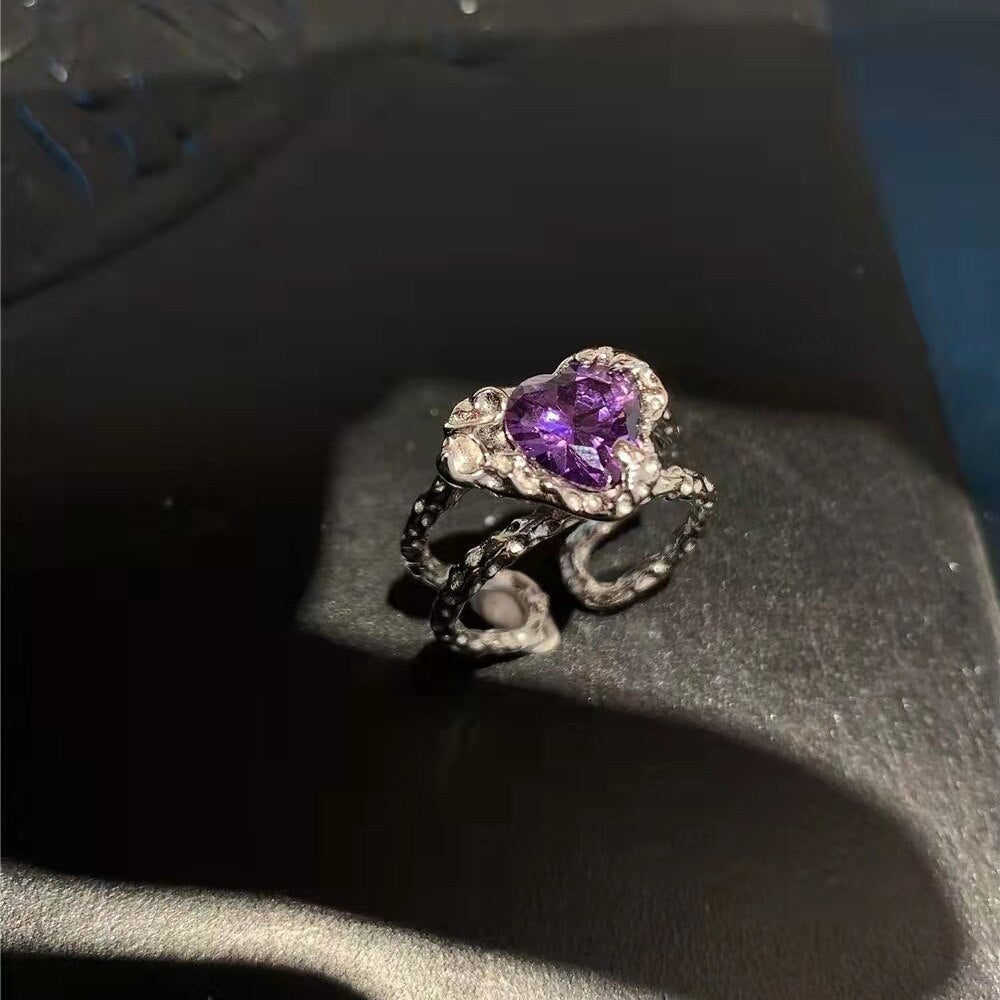 Luxury Purple Zircon Ring Crystal