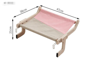 Mewoofun Sturdy Cat Window Perch Wooden Assembly Hanging Bed Cotton Canvas Easy Washable Multi-Ply Plywood Hot Selling Hammock