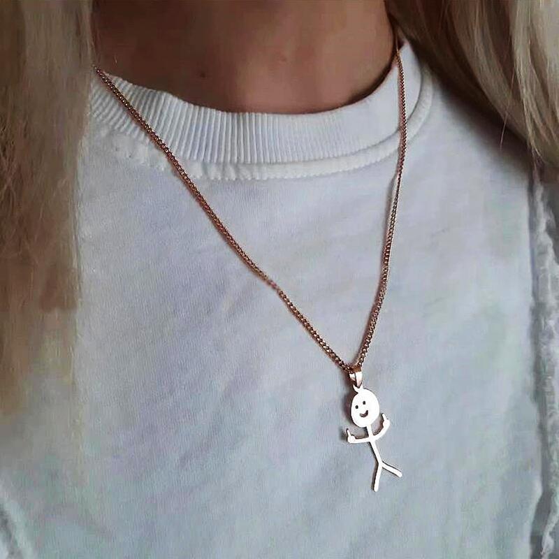 Stickman Pendant Necklace