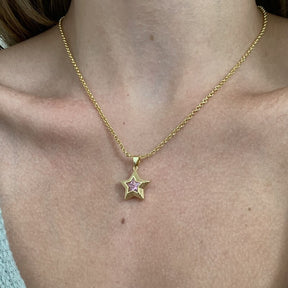 Star Rhinestone Chain Necklace