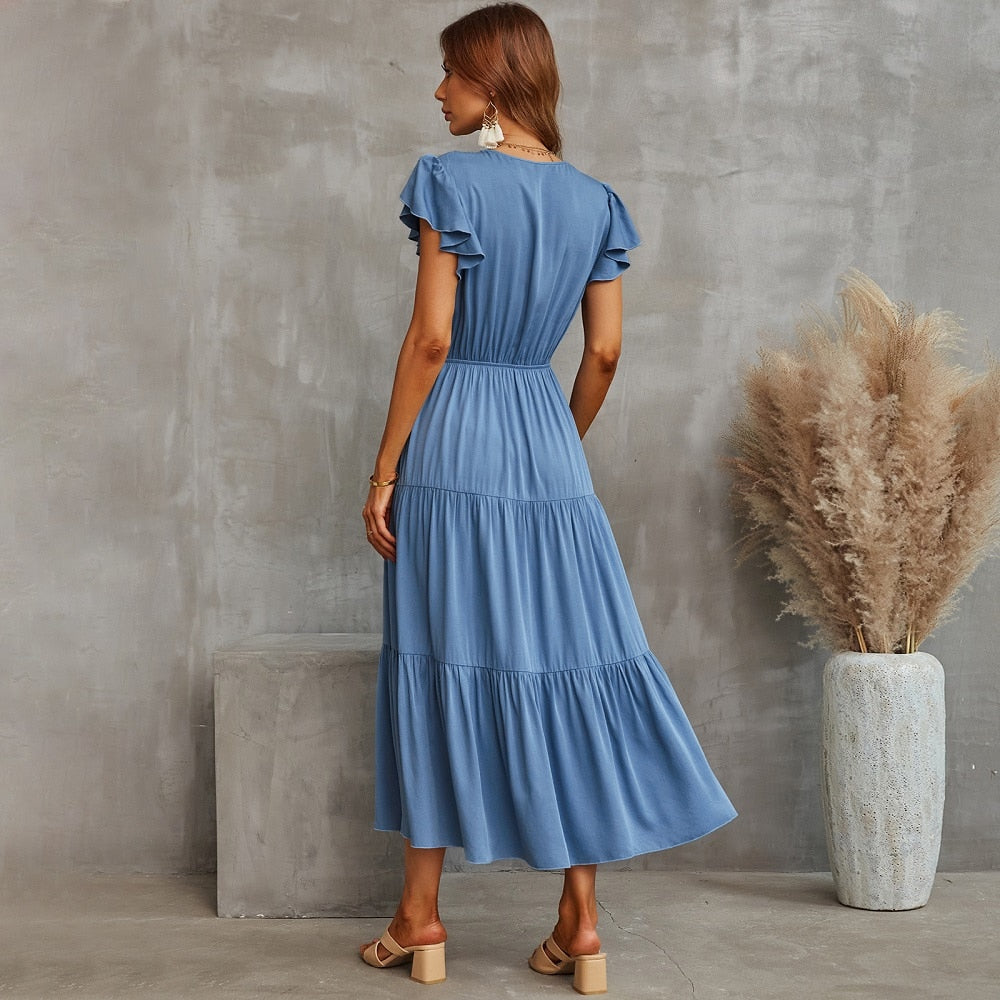 Manuela Plain Midi Dress