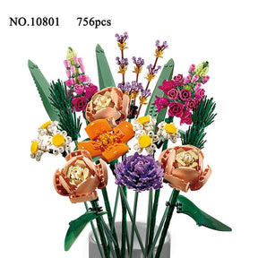 Romantic Flower Bouquet Bricks Toy