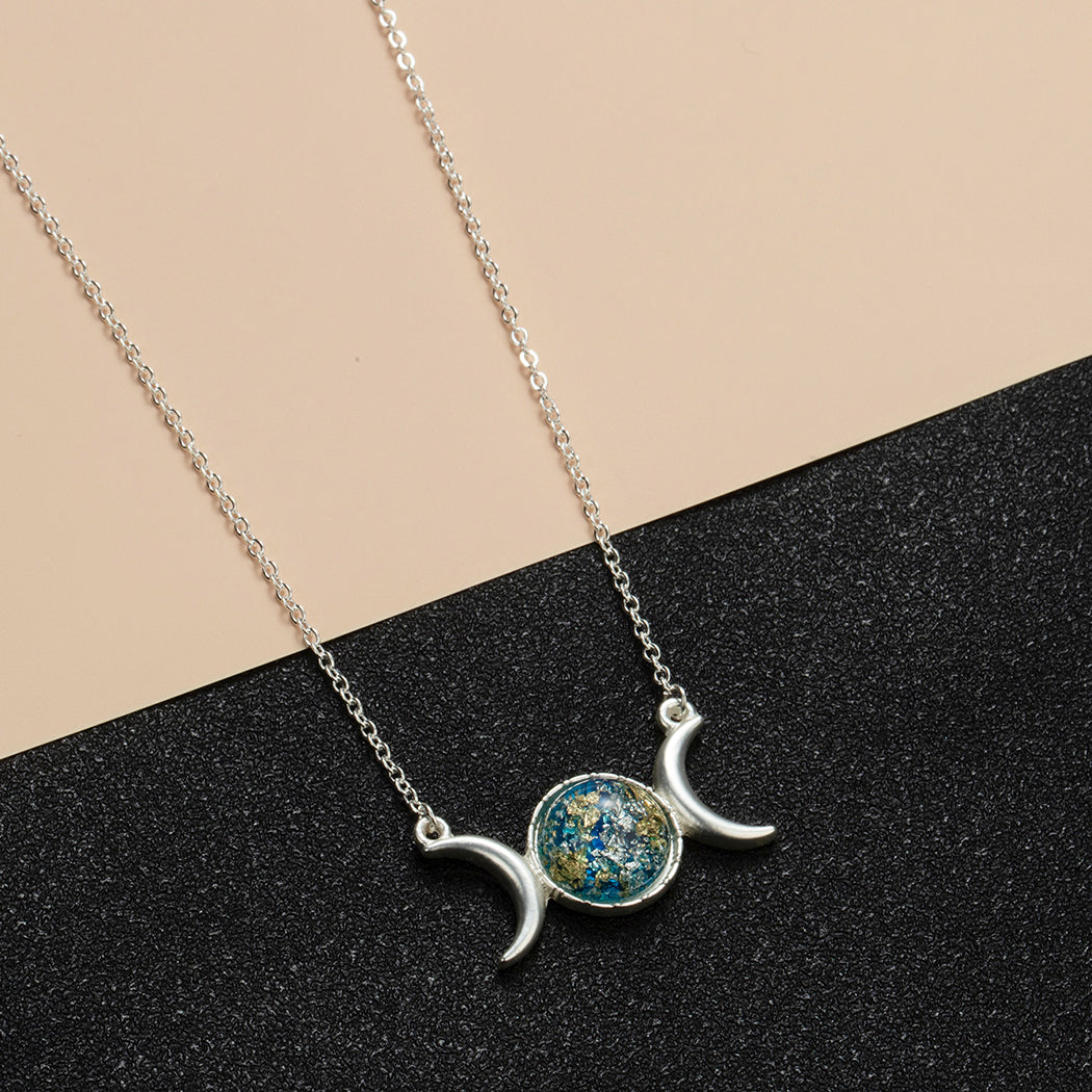 Triple Moon Goddess Necklace