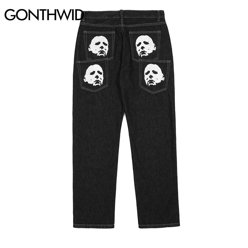 Men's Graphic Print Baggy Jeans