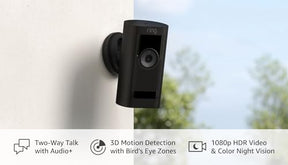 Introducing Ring Stick Up Cam Pro Battery | Two-Way Talk with Audio+, 3D Motion Detection with Bird’s Eye Zones, and 1080p HDR Video & Color Night Vision (2023 release), Black