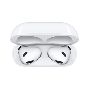 Apple AirPods (3rd Generation) Wireless Ear Buds, Bluetooth Headphones, Personalized Spatial Audio, Sweat and Water Resistant, Lightning Charging Case Included, Up to 30 Hours of Battery Life