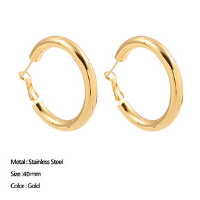 Classic Stainless Steel Ear Buckle for Women