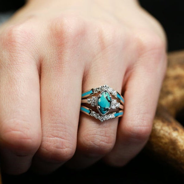 Achieving Dreams Turquoise Ring Set