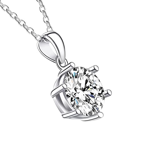 CNUGGCH Diamond Pendant Necklace for Women, Anniversary Birthday Gifts for Wife Soulmate, Jewelry Gift for Women Mom Girlfriend Girls Her, Moissanite Necklace 1Ct-4Ct (1CT)