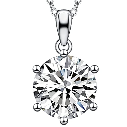 CNUGGCH Diamond Pendant Necklace for Women, Anniversary Birthday Gifts for Wife Soulmate, Jewelry Gift for Women Mom Girlfriend Girls Her, Moissanite Necklace 1Ct-4Ct (1CT)