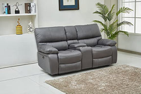 Betsy Furniture Microfiber Reclining Sofa Couch Set Living Room Set 8007 (Grey, Sofa+Loveseat)