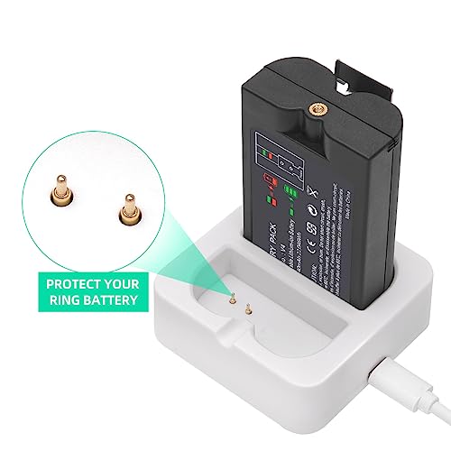 2-Pack 6040mAh Replacement Battery with Charger Station for Ring-Doorbell 2/3/4, Spotlight Camera & Stick Up Cam Indooor and Outdoor (White Charger + 2 Battery)