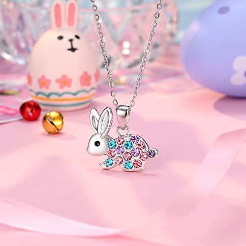 UNGENT THEM Easter Gifts for Girls, Some Bunny Loves You Rabbit Necklace Easter Gifts, Christian Religious Catholic First Easter Basket Gifts for Teens Teenager Girls 3-5 4-6 5-7 8-12 10-12