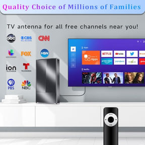 2024 Newest TV Antenna Indoor Digital, 1900+ Miles Enhance Longer Range Smart TV Antenna, HD Antenna Amplified Outdoor Signal Booster Support 8K 4K 1080p All TVs VHF UHF - 50FT Cable/AC Adapter