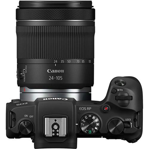 Canon EOS RP Full-Frame Mirrorless Interchangeable Lens Camera + RF24-105mm Lens F4-7.1 is STM Lens Kit- Compact and Lightweight for Traveling and Vlogging, Black (3380C132)