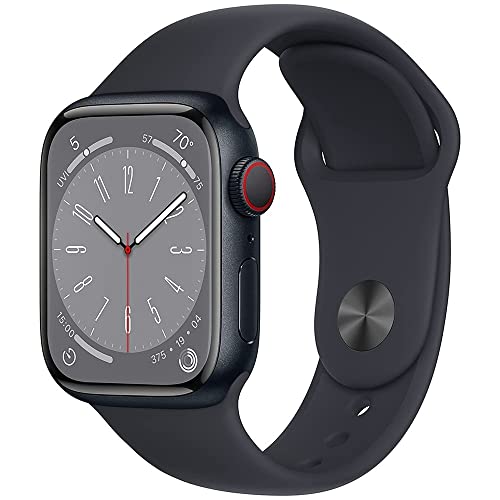 Apple Watch Series 8 [GPS + Cellular, 45mm] - Midnight Aluminum Case with Midnight Sport Band, M/L (Renewed)