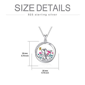 RMREWY Bunny Necklace 925 Sterling Silver Rabbit Pendant Cute Easter Animal Jewelry Birthday Gift for Women Mom