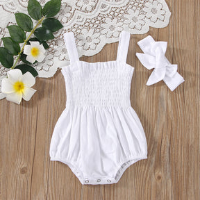 Infant Baby Girls Summer Elastic Jumpsuit Rompers