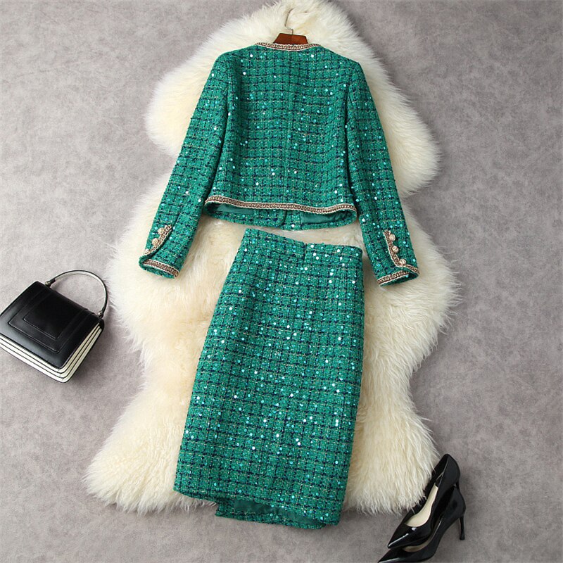 Runway Winter Tweed Dress Set