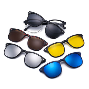 5PCS Magnetic Polarized Clip On Sunglasses