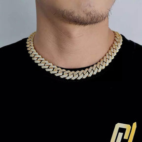 Gold Plated Iced Out Chain for Men and Women Cuban Chain Necklace