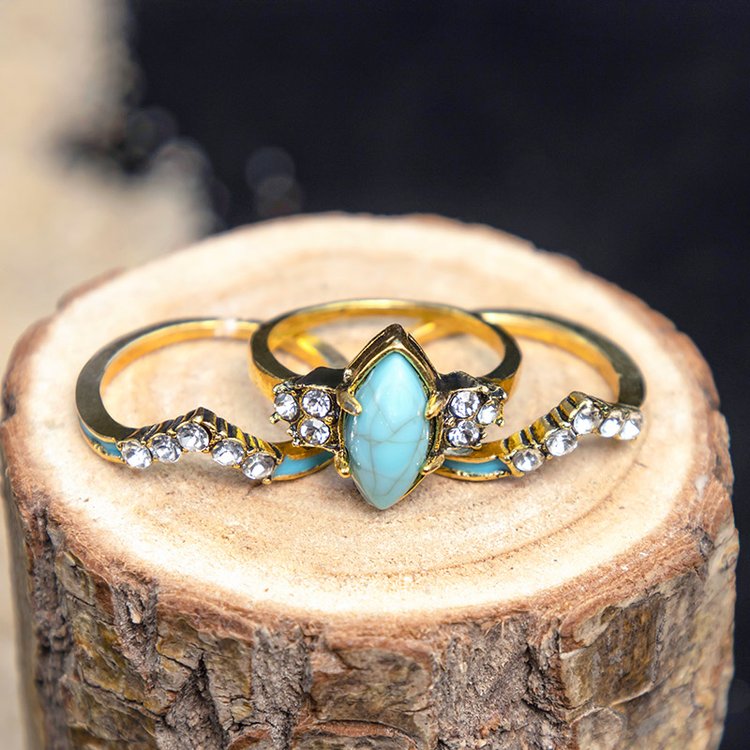 Achieving Dreams Turquoise Ring Set