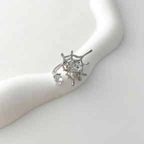 Spider Web Silver Color Ring