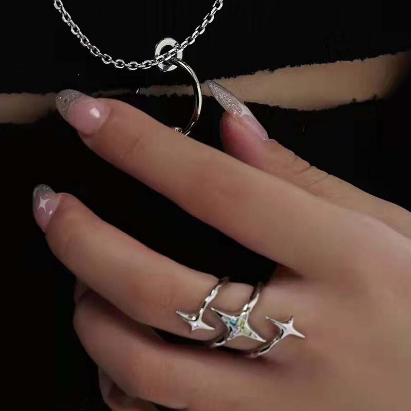 Star Cross Adjustable Ring Set