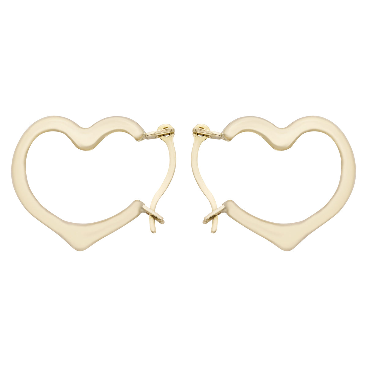 A&M 14k Gold Heart Hoop Earrings