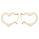 A&M 14k Gold Heart Hoop Earrings