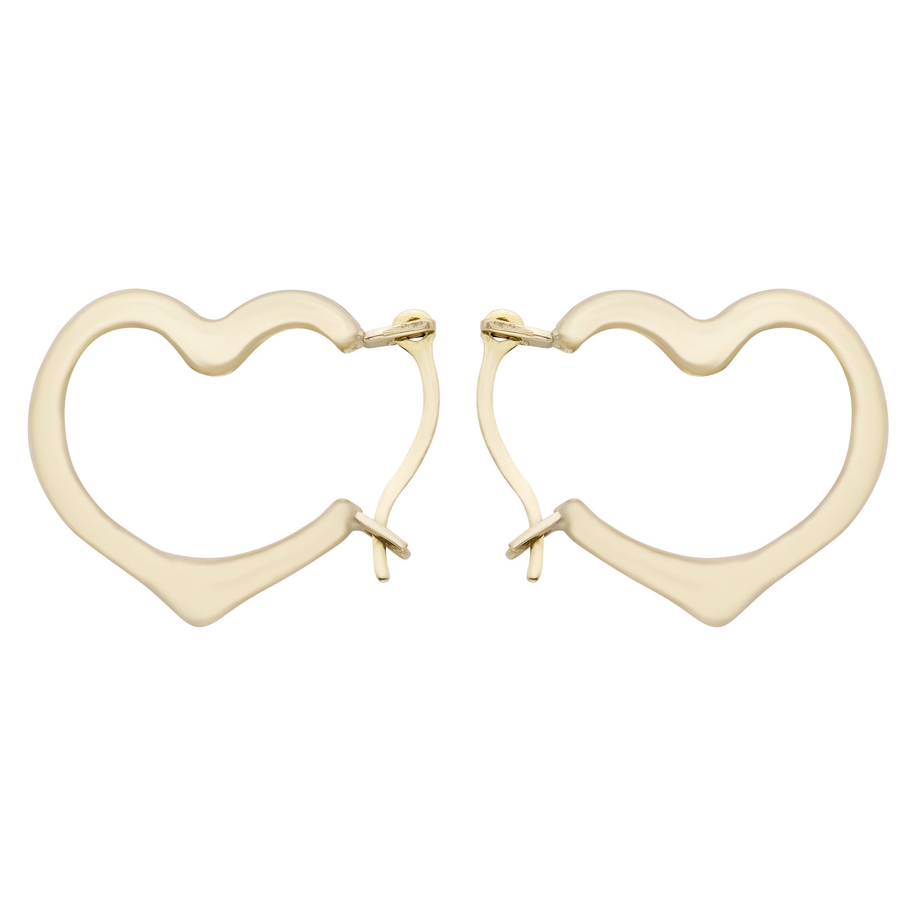 A&M 14k Gold Heart Hoop Earrings