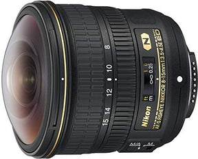 Nikon AF-S FISHEYE NIKKOR 8-15mm f/3.5-4.5E ED F/4.5-29 Fixed Zoom Camera Lens, Black