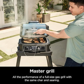 Ninja OG951 Woodfire Pro Connect Premium XL Outdoor Grill & Smoker, Bluetooth, App Enabled, 7-in-1 Master Grill, BBQ Smoker, Outdoor Air Fryer, Woodfire Technology, 2 Built-In Thermometers, Black