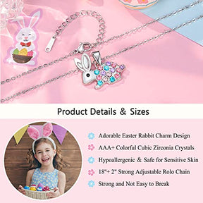 UNGENT THEM Easter Gifts for Girls, Some Bunny Loves You Rabbit Necklace Easter Gifts, Christian Religious Catholic First Easter Basket Gifts for Teens Teenager Girls 3-5 4-6 5-7 8-12 10-12