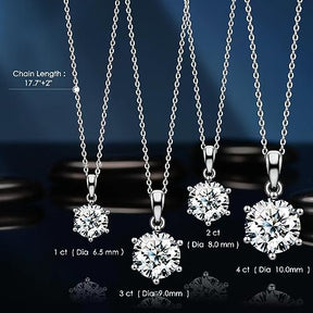 CNUGGCH Diamond Pendant Necklace for Women, Anniversary Birthday Gifts for Wife Soulmate, Jewelry Gift for Women Mom Girlfriend Girls Her, Moissanite Necklace 1Ct-4Ct (1CT)