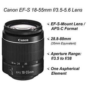 Canon EOS 4000D / Rebel T100 DSLR Camera with EF-S 18-55mm + EF 75-300mm Lens + A-Cell Accessory Bundle Includes: Wide Angle Lenses + SanDisk 128GB Memory Card + Much More (Renewed)