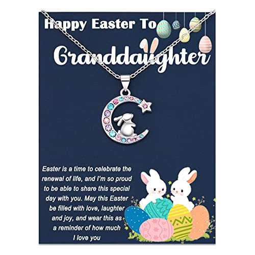 Tarsus Easter Gifts for Kids, Easter Gifts for Girls, Easter Basket Stuffers for Teens Easter Bunny Jewelry Necklace Rabbit Pendant Easter Basket Gifts