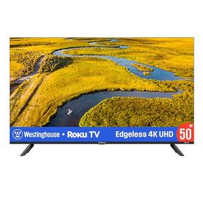 Westinghouse Edgeless Roku TV - 50 Inch Smart TV, 4K LED UHD TV w/HDR 10, Wi-Fi & Mobile App Connectivity, Flat Screen TV Compatible w/Apple Home Kit, Alexa, & Google Assistant