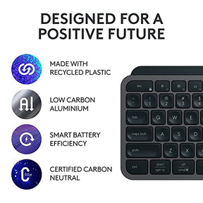 Logitech MX Keys S Wireless Keyboard, Low Profile, Quiet Typing, Backlighting, Bluetooth, USB C Rechargeable for Windows PC, Linux, Chrome, Mac - Graphite - With Free Adobe Creative Cloud Subscription