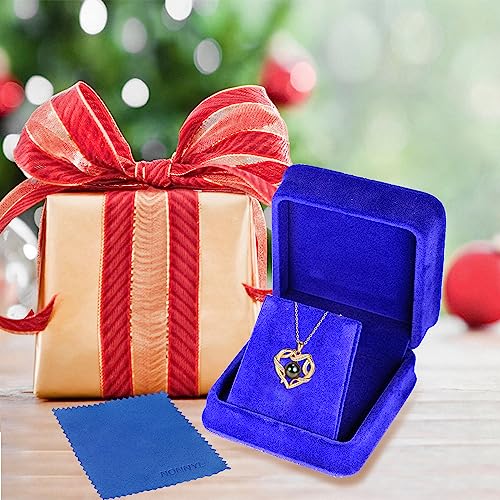 NONNYL Christmas Gifts for Women- Tahitian Black Pearl- Heart Necklace- Wife Mom Girlfriend Her- Anniversary Birthday- Mothers Day Valentine's Day Jewelry Gifts Real 9-10mm Pearl Pendant