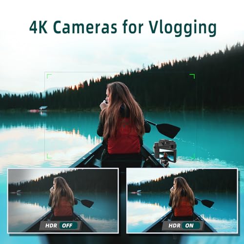 Mo Digital Cameras for Photography & 4K Video, 48 MP Vlogging Camera for YouTube with 180° Flip Screen,16X Digital Zoom,Flash & Autofocus,52mm Wide Angle & Macro Lens,2 Batteries,32GB SD Card