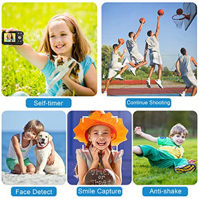 Waterproof Digital Camera with 32GB Card HD 1080P 36MP Compact Digital Camera for Kids Point and Shoot Camera Portable Camera for Teens Students Boys Girls Seniors